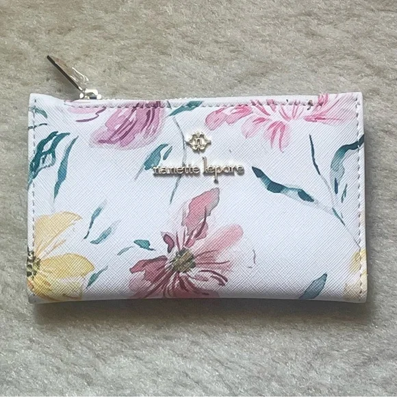 Nanette Lepore Pink and White Wallet with Floral Design - Picture 1 of 6